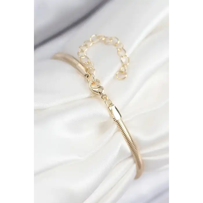 Pirinç Zirkon Taşlı Yonca Model Gold Renk Kadın Bileklik