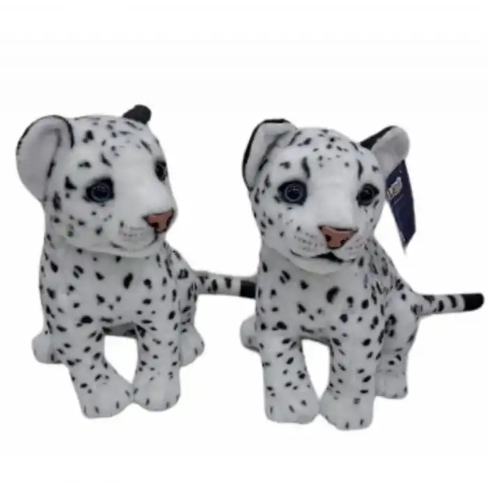 PL50135 25 CM OTURAN KÜÇÜK BEYAZ LEOPAR-HLY