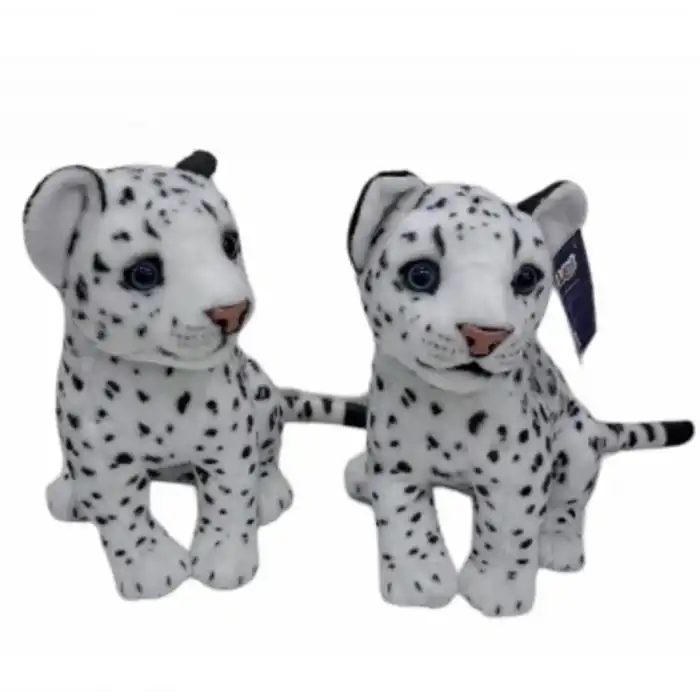 PL50135 25 CM OTURAN KÜÇÜK BEYAZ LEOPAR-HLY