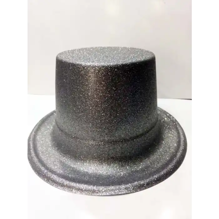 Plastik Parti Şapkası Gümüş Siml
