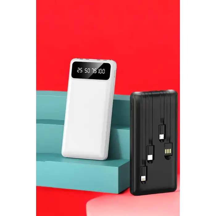 Powerbank 20.000 Mah LCD Ekran USB Lightning Type-C Uyumlu İOS ve Android