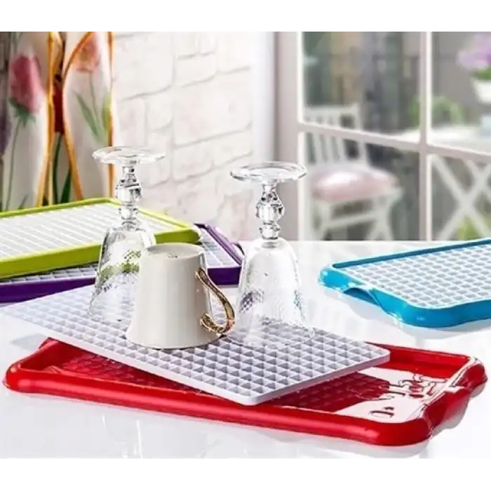 Pratik Lavabo Tezgah Üstü Bulaşık Kurutmalığı Süzmatik 22x40 Cm