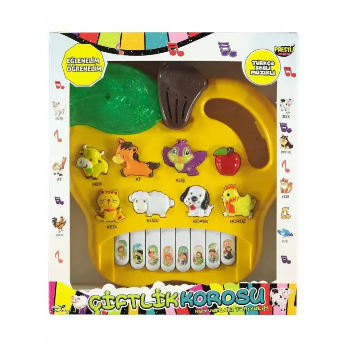Prestij Kutulu Hayvanlı Pilli Elmalı Piano