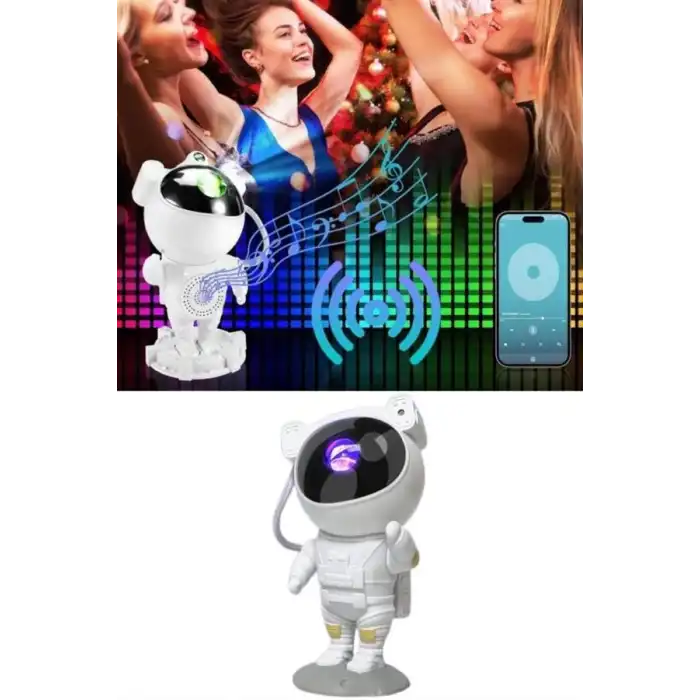 Projeksiyon Astronot Lamba Speaker Sevimli Astronot Bluetooth Hoparlör
