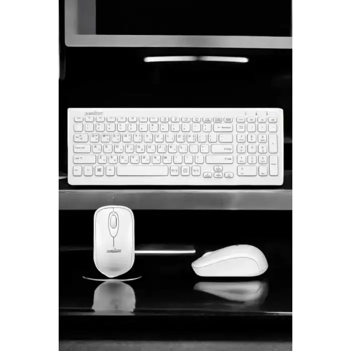 Q Klavye Beyaz Klavye Ve Mouse Seti Kablosuz USB Girişli