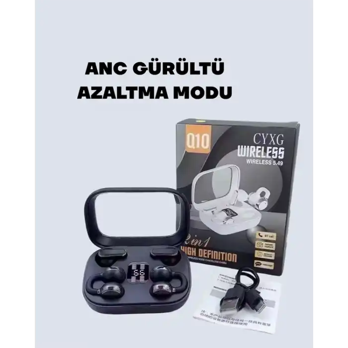 Q10 Bluetooth 5.4 Kablosuz Kulaklık – Dokunmatik, Uzun Pil Ömrü, Type-c Şarj