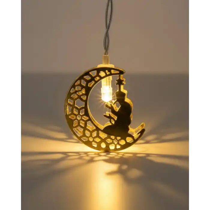 Ramazan Temalı Ay İçinde Secde Eden Adam LED Peri Işığı