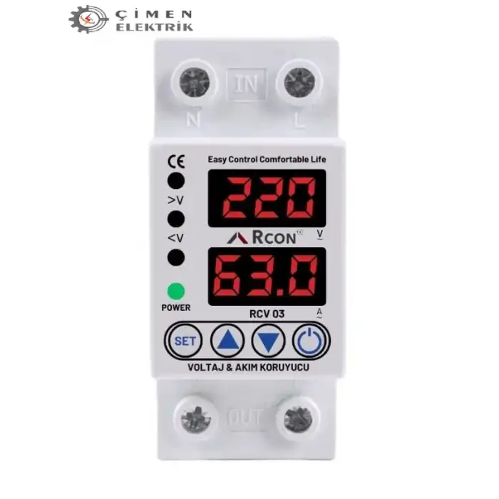 RCON RCV 03 Voltaj Ve Akım Koruma  Regülatörü 220V