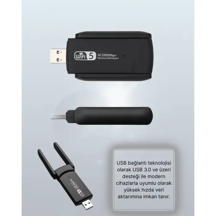 Realtek Chipsetli 5G Destekli Yüksek Hızlı Ağ Adaptörü