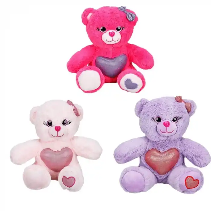 Renkli Sevimli Peluş Ayıcık 26 cm-1 Adet Stokta Olan Gönderilir
