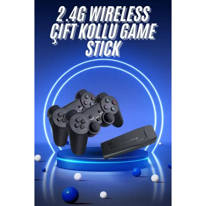 Retro Game Stick Çift Kol Kablosuz Atari Oyun Konsolu 2.4g Uyumlu