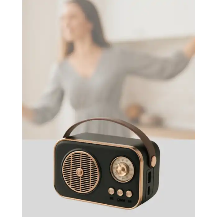 Retro Tarz Kablosuz Radyo – Bluetooth, USB ve TF Kart Girişli