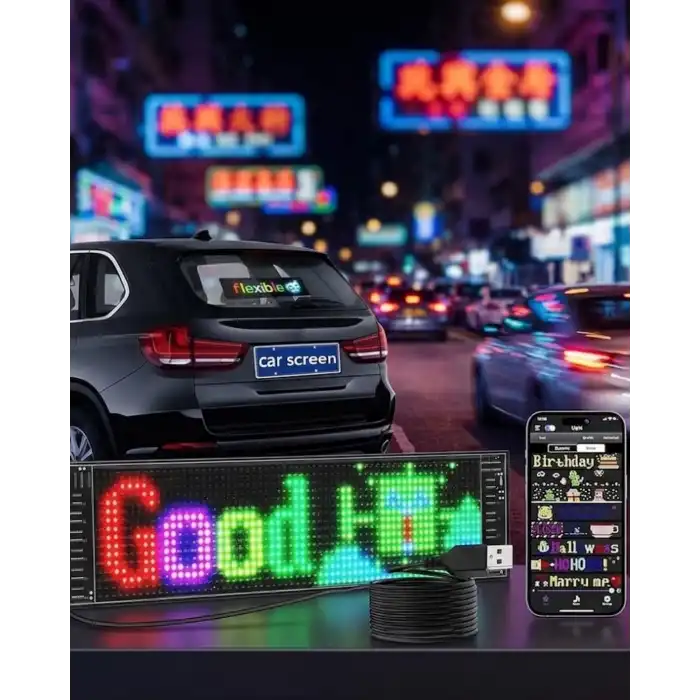 RGB Kayan Yazı LED Panel Telefon Kontrollü Animasyonlu Akıllı Ekran