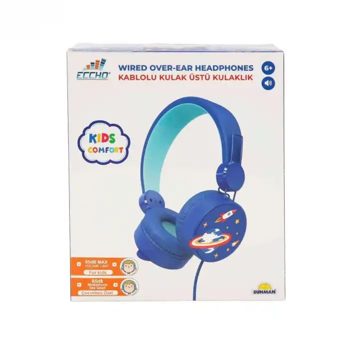 S02002604 -SUN-GLE-ECH-KULAKLIK MİKROFONLU KABLOLU UZAY RESİMLİ MV.