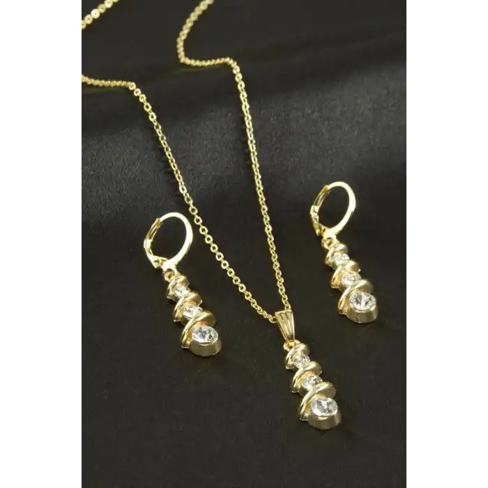 Salkım Taşlı Set Kolye
