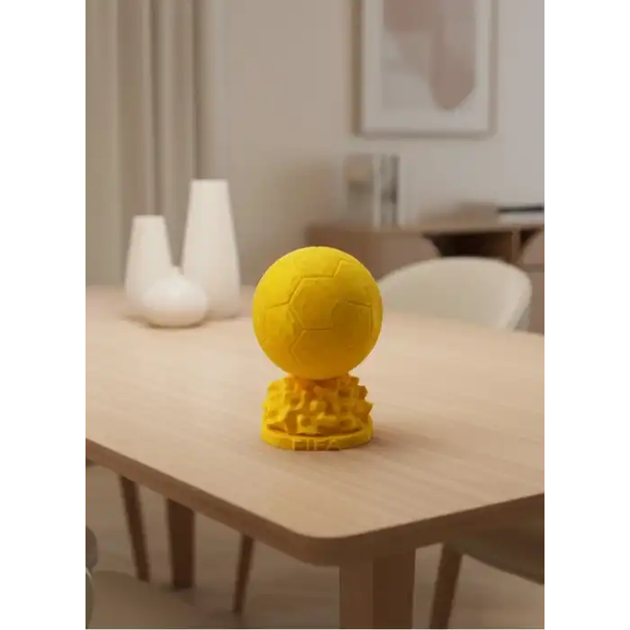 Sarı Fıfa Topu Dekoratif Biblo 10cm Modern Masa Üstü Aksesuar