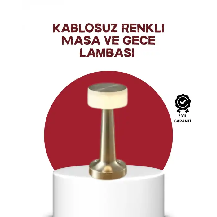 Şarj Edilebilir LED Masa Lambası – USB Girişli, Metal Yapı