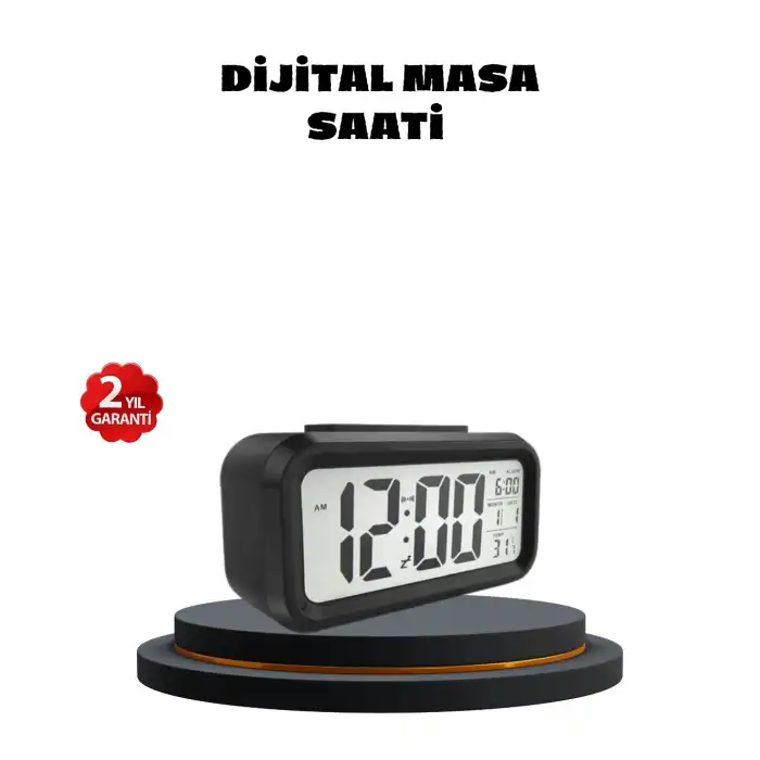 Sensörlü Dijital Masa Saati Alarm ve Sıcaklık Göstergeli