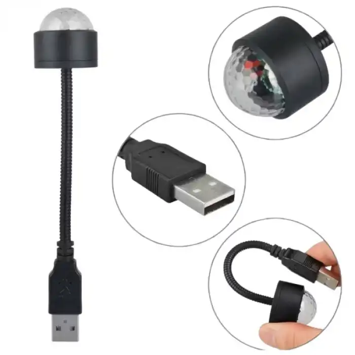Sese Duyarlı USB Araç İçi Ambiyans Işığı