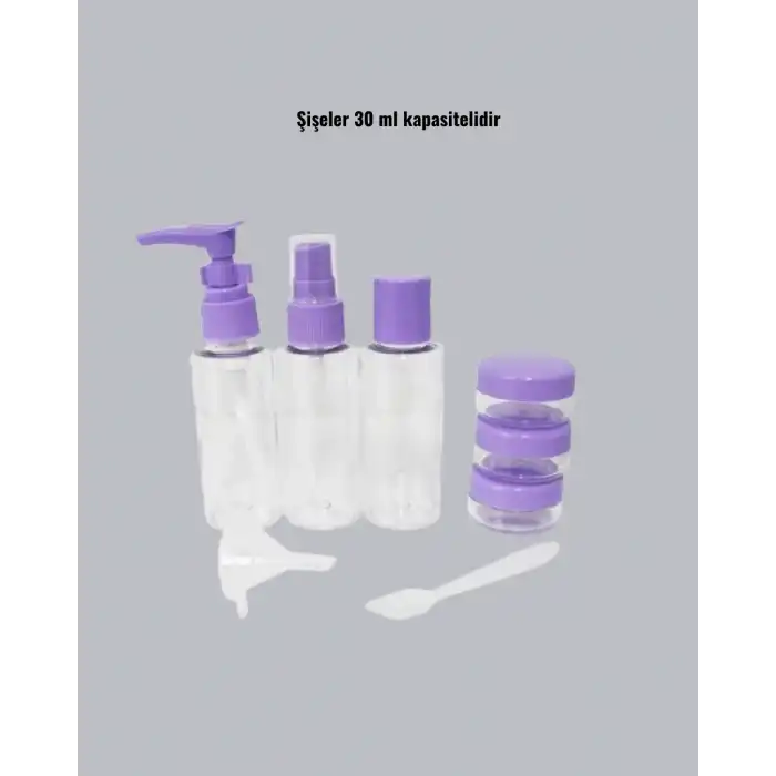 Seyahat Banyo Seti 5 Parça Şeffaf Taşıma Çantalı 30 Ml