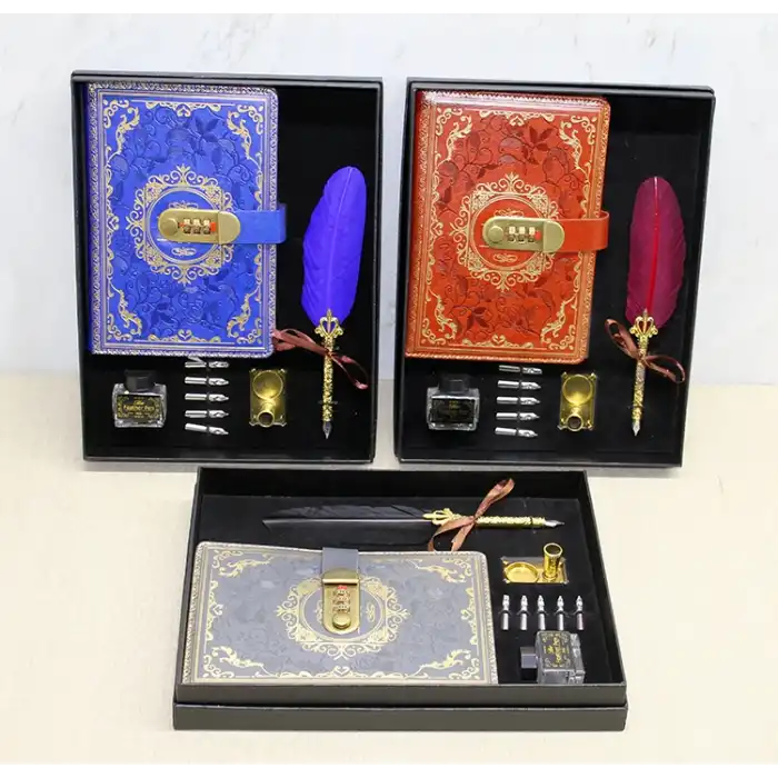 Şifreli Deri Defter Ve Divit Hokka Seti