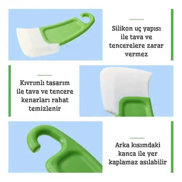 Silikon Uçlu Bulaşık Temizleme Kazıyıcı Spatula