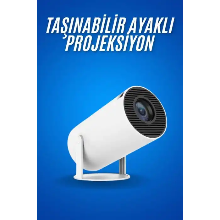 Sinema Projektörü Android HDMI USB WİFİ Ses Çıkışlı Ayaklı Projeksiyon Taşınabilir