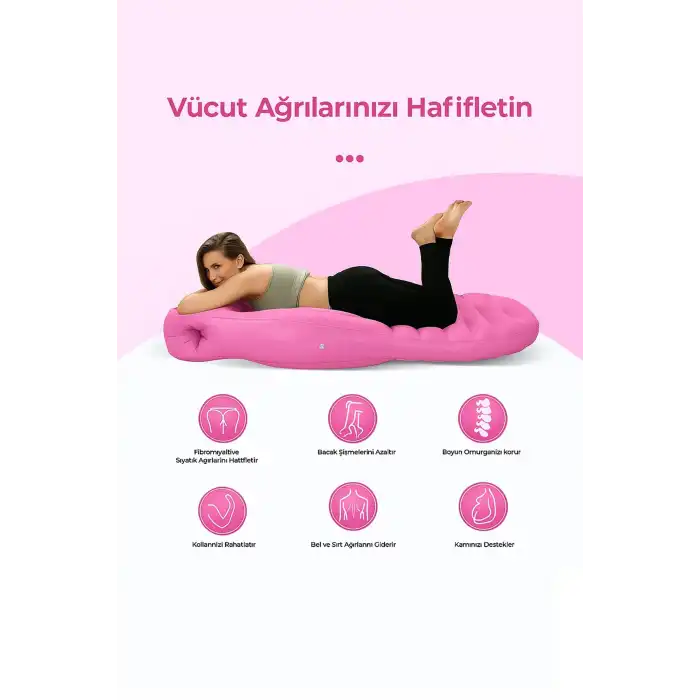 Hamile Uyku Minderi Tam Vücut Destekli Ergonomik Gebelik Yan Yatma Yatağı