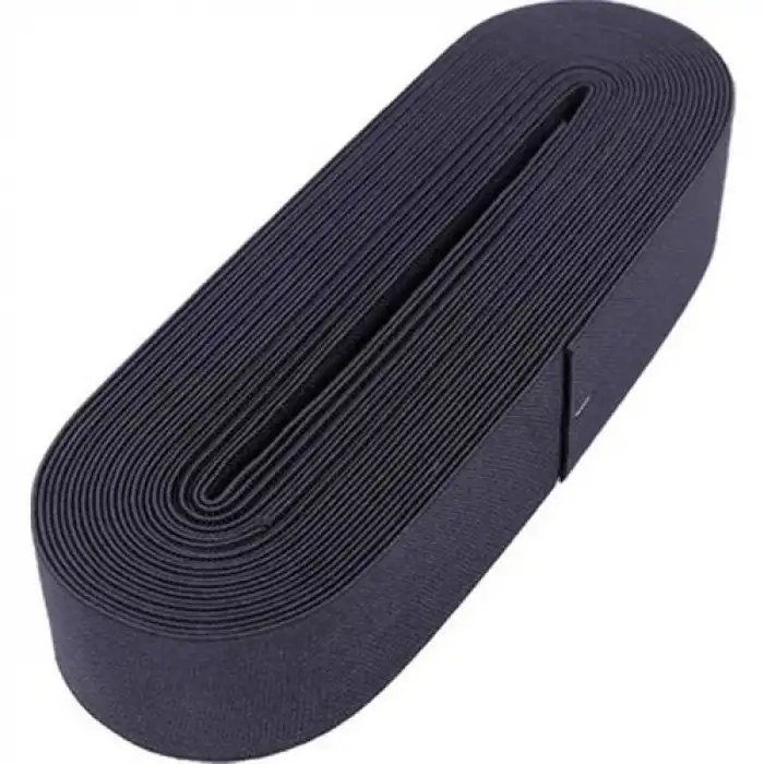Siyah - 4cm Paça Lastik Yassı Geniş 10mt. Bx40
