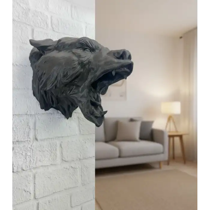 Siyah Ayı Figürü Duvar Dekoru Asılabilir Hediyelik Heykel 25x19 Cm (kopya)