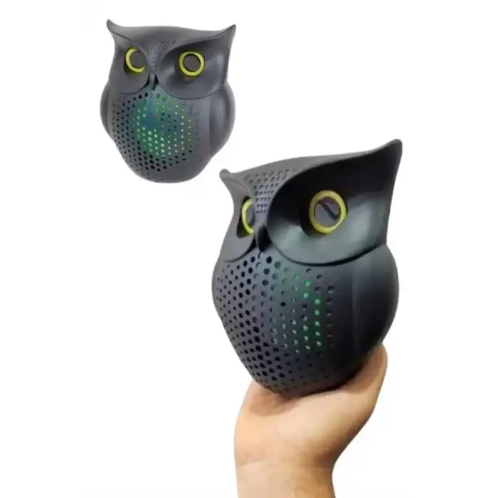 Siyah Bluetooth Hoporlör Baykuş Speaker Bluetooth 5.0 Bağlantılı
