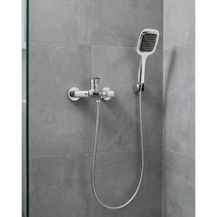 Siyah Duş Seti El Duşu Başlığı Spiral Hortum Dayanıklı Banyo Duş Aksesuarı