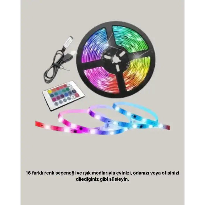 Smart Şerit LED Kumandalı USB Enerjili Suya Dayanıklı Dekoratif Aydınlatma