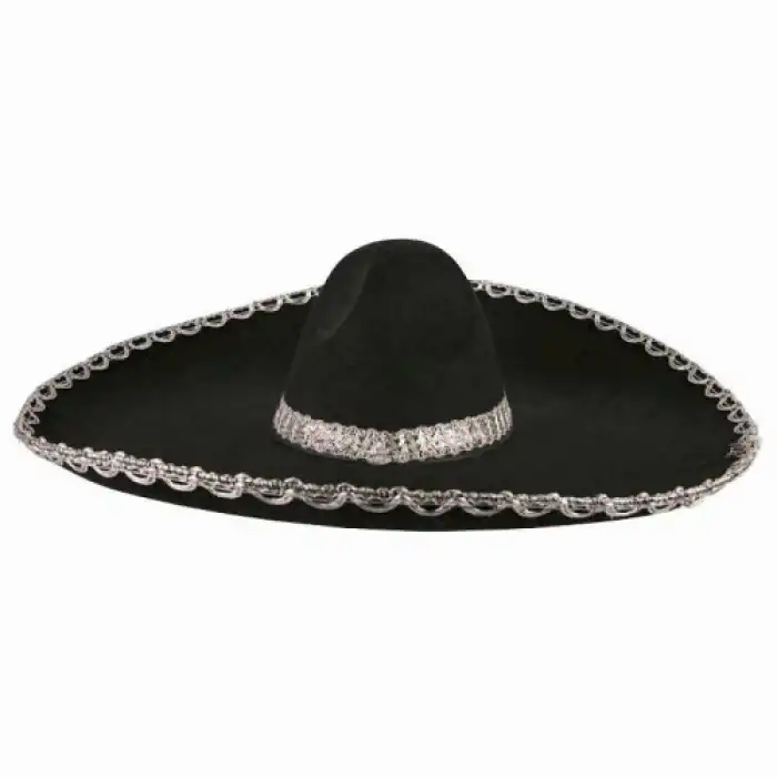 Sombrero Meksika Şapkası Gümüş Şeritli Yetişkin Boy