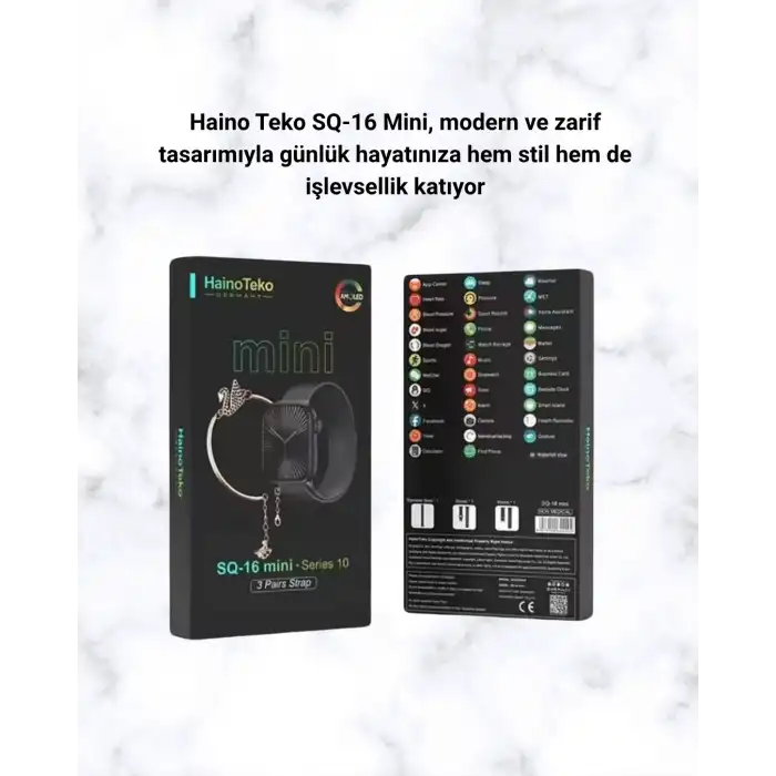 SQ-16 Mini Series 10 – Dokunmatik Akıllı Saat | Kalp Ritmi, SpO2, Uyku Takibi