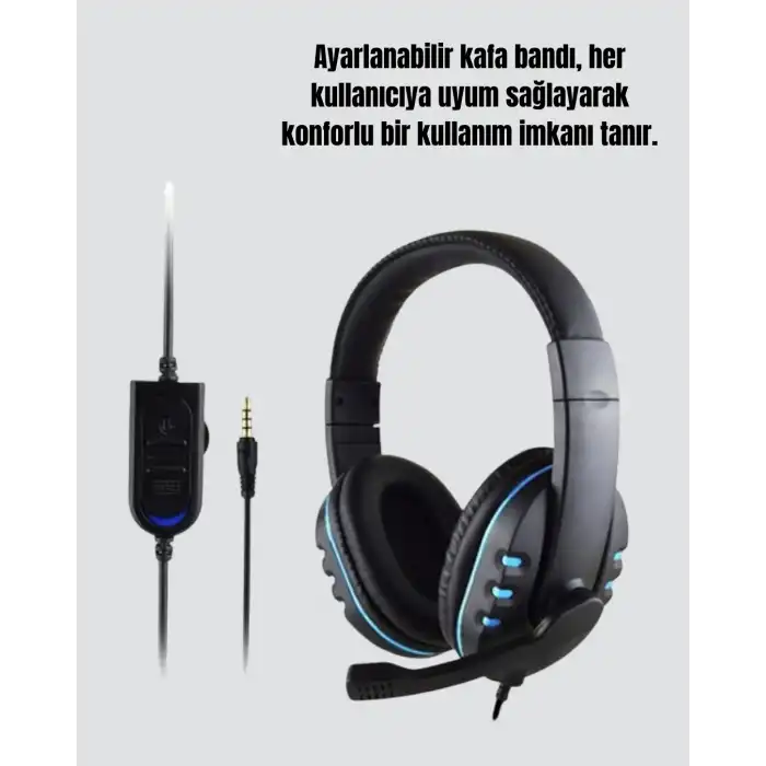 Stereo Mikrofonlu Kablolu Oyun Kulaklığı – Konforlu ve Net Ses İletimi