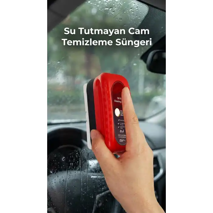 Su Tutmayan Araç Camı Temizleme Süngeri - İz Bırakmaz Temizlik