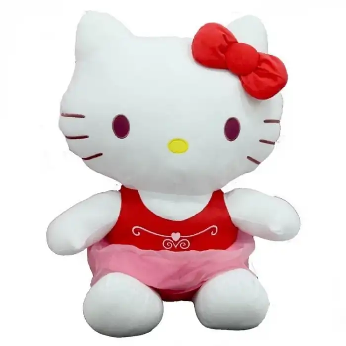 Sunman Peluş Hello Kitty Elbiseli Kurdeleli 50Cm