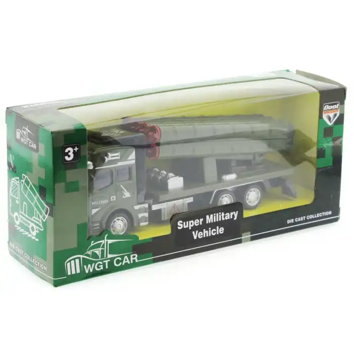 Sürtmeli Die Cast Metal Roketatar Rampalı Askeri Kamyon