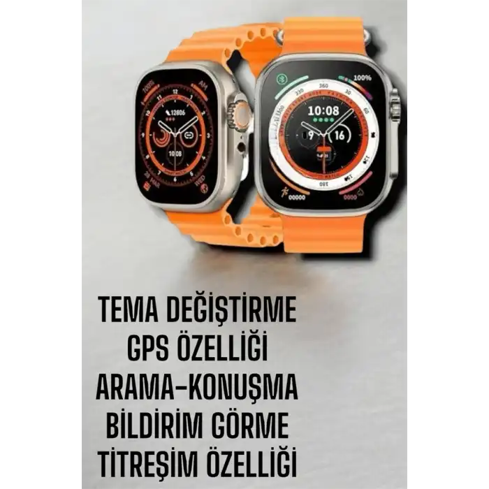 Suya Ve Toza Dayanıklı 45 Mm Akıllı Saat Bildirim Ve Cevapsız Çağrı Görüntüleme