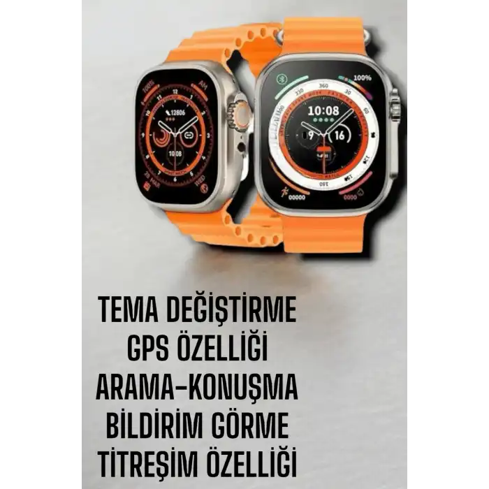 Suya Ve Toza Dayanıklı 45 Mm Akıllı Saat Bildirim Ve Cevapsız Çağrı Görüntüleme
