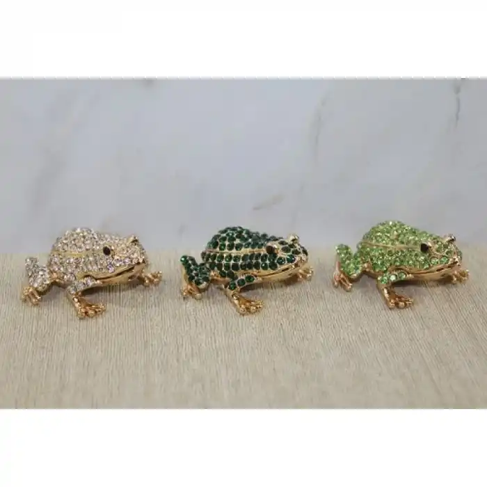 Swarovski Taşlı Minik Figür - Kurbağa Model 2
