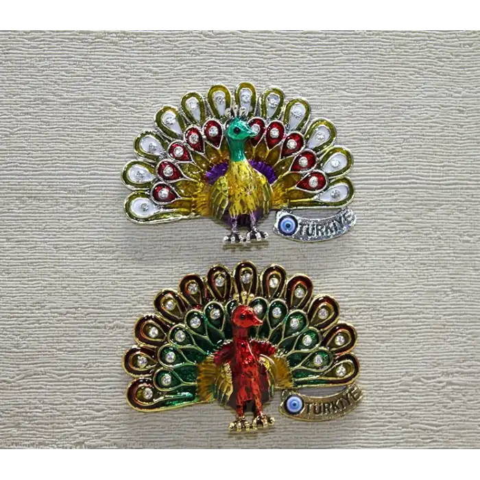 Swarovski Taşlı Tavuskuşu Magnet