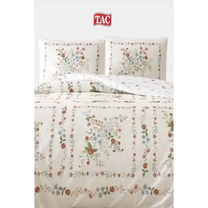 Taç Çift Kişilik Ranforce Nevresim Takımı Dalila Krem