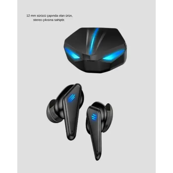 Tam Kablosuz Oyuncu Kulaklığı 5.0 Bluetooth LED Kontrollü