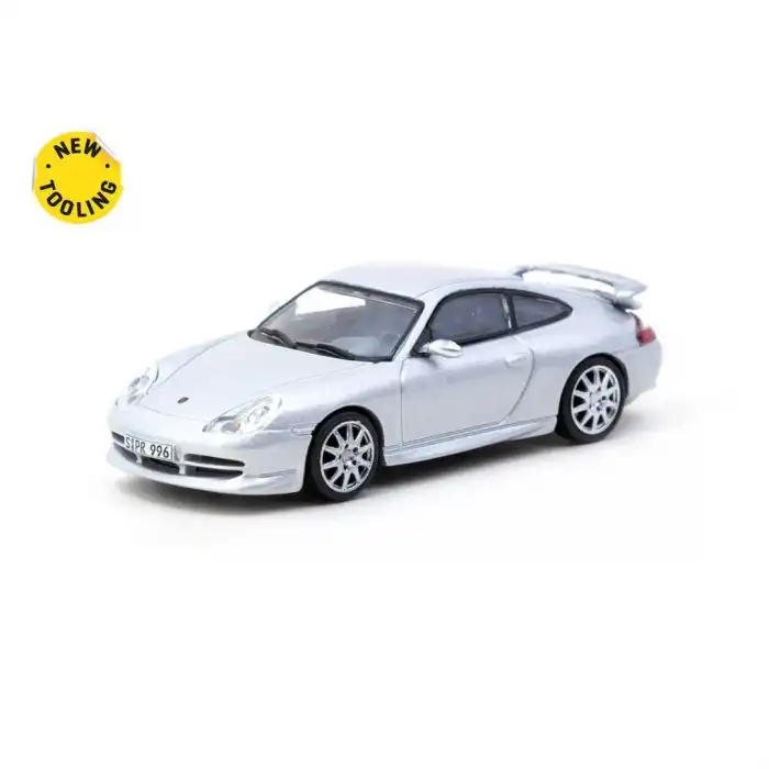 Tarmac Works X iXO Models 1/64 Porsche 911 GT3 (type 996) Silver