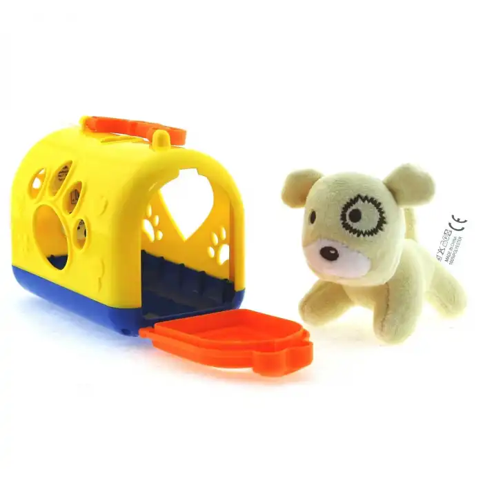 Taşıma Çantalı Peluş Sarı Yavru Köpek