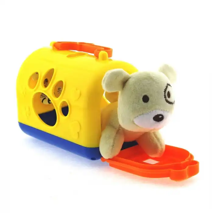 Taşıma Çantalı Peluş Sarı Yavru Köpek