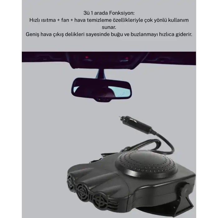 Taşınabilir 12V Araç Cam Buğu Çözücü