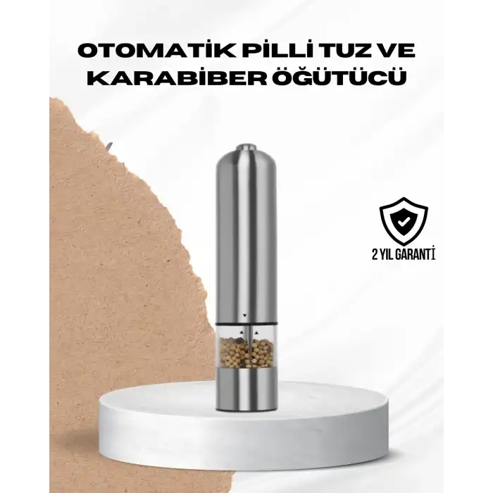 Tek Elle Kullanılan Otomatik Baharat Değirmeni Işıklı Sistem